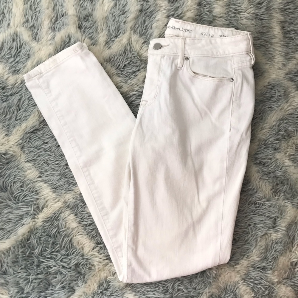 White Calvin Klein Denim Jeans, size 28